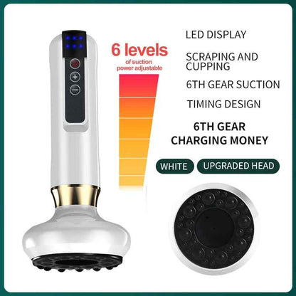 Geavanceerde Elektrische Gua Sha Massager – 12 Instelbare Zuigniveaus met Verwarmingstherapie voor Pijnverlichting en Spierontspanning